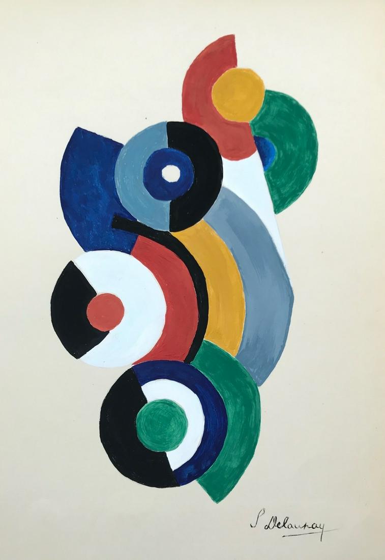 Sonia Delaunay abstract tempera on paper French (1 of 7)