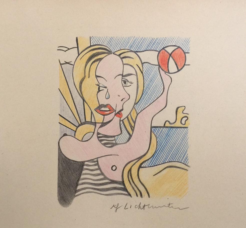 Crayon on paper Roy Lichtenstein American Pop art (1 of 6)