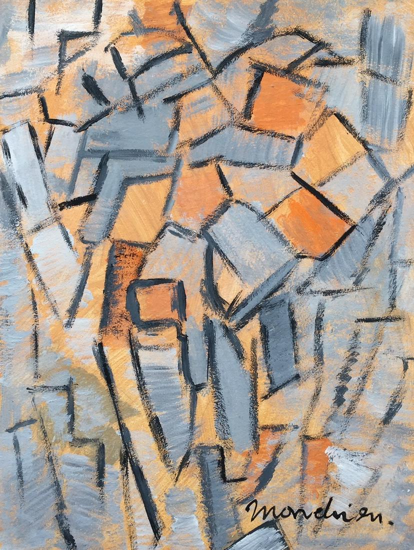 Piet Mondrian gouache on cardboard Abstract Dutch (1 of 6)