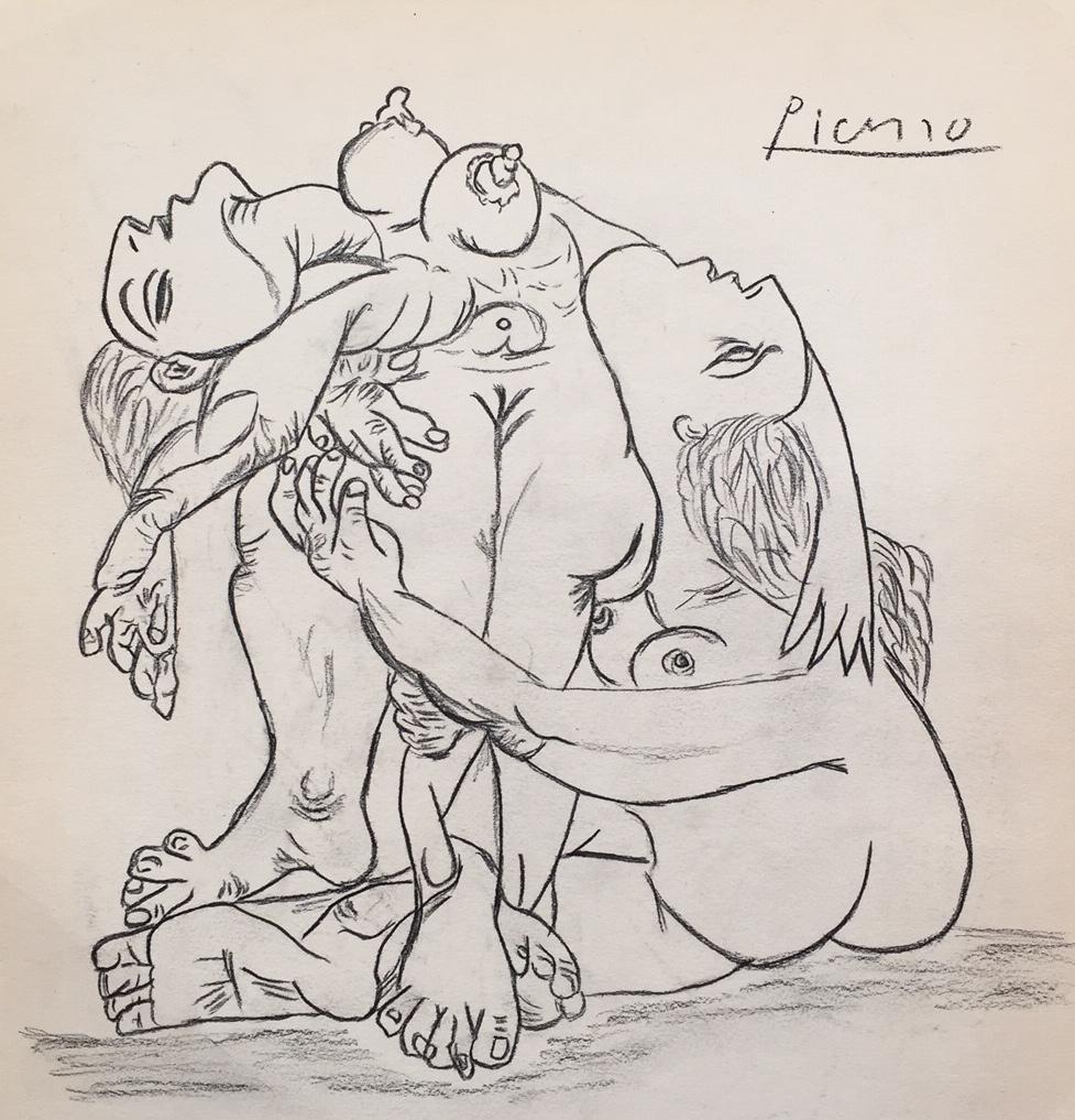 Pablo Picasso crayon on paper (1 of 6)