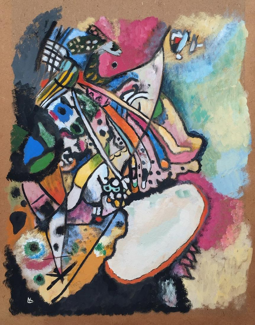 Wassily Kandinsky tempera on paper Russian abstract (1 of 5)