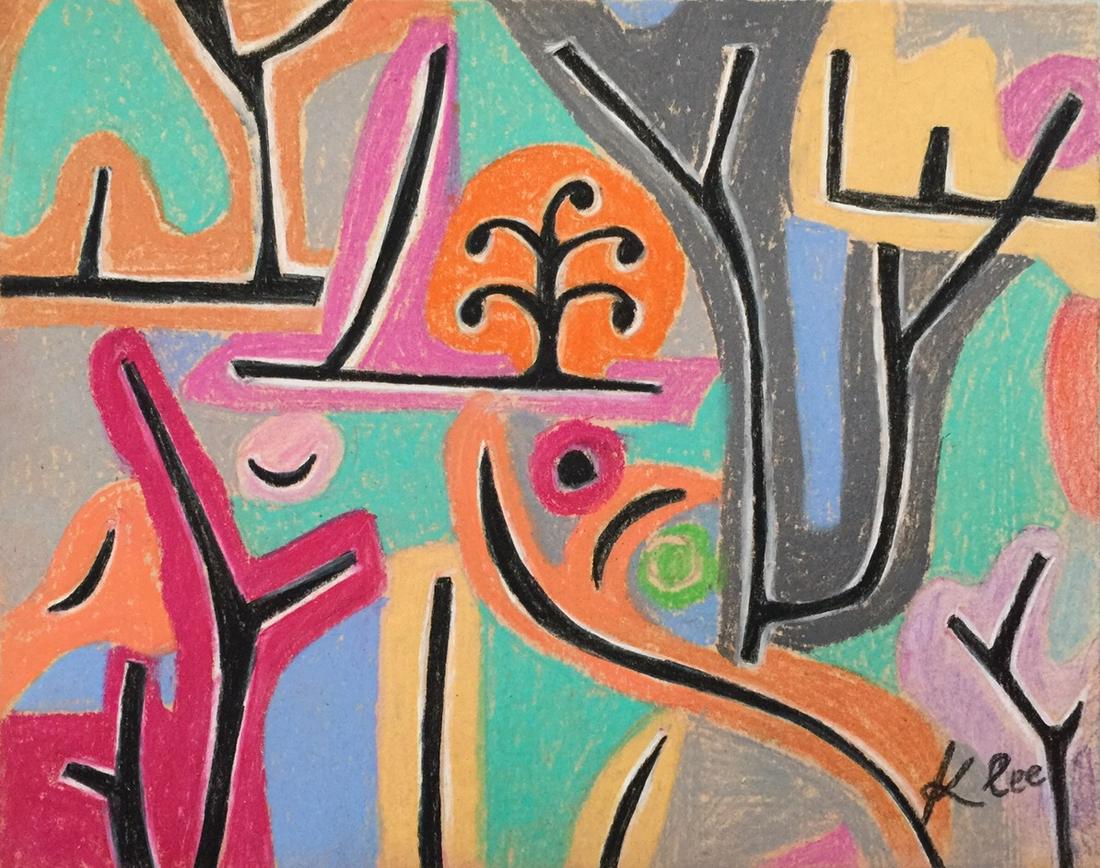 Mixed media on paper Paul Klee style drawing abstract (1 of 6)