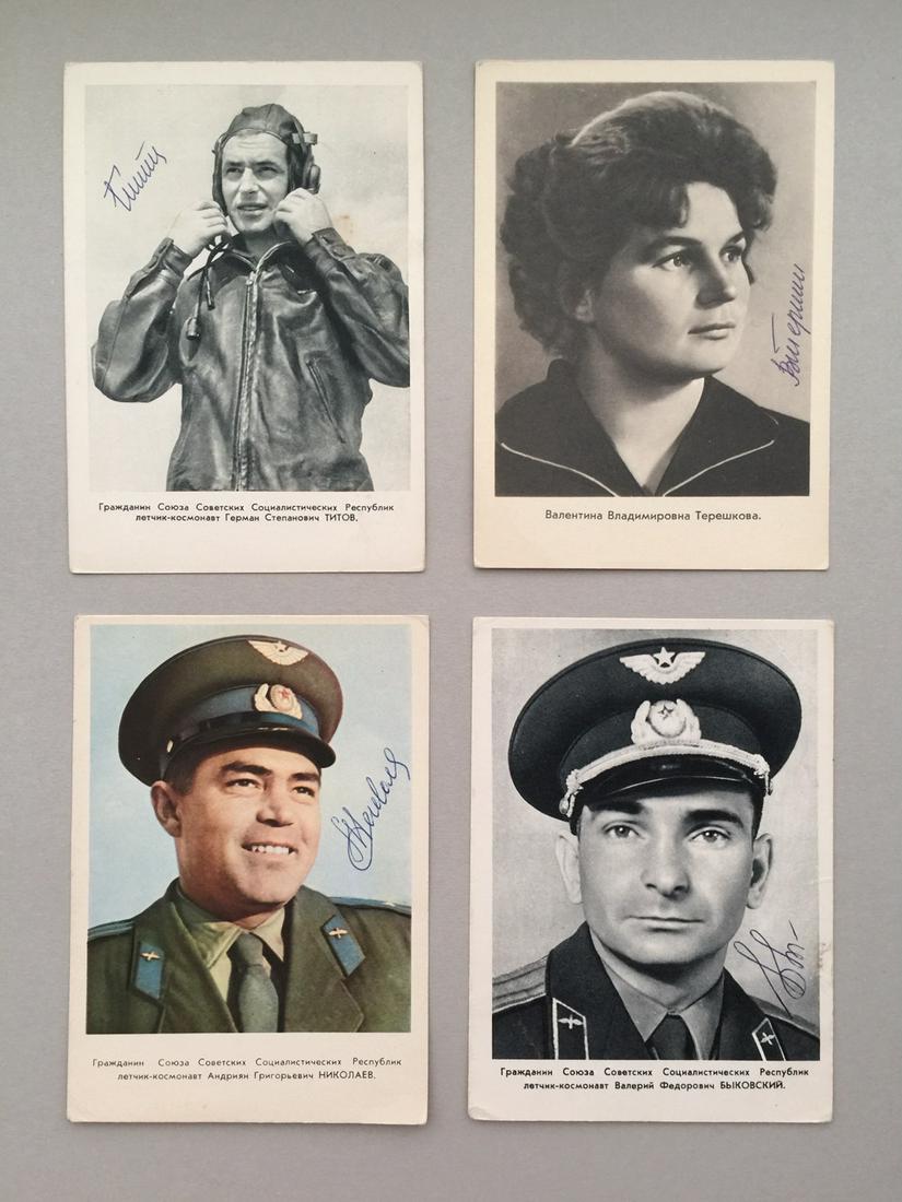 Soviet Cosmonaut autographs Set 4 postcards (1 of 9)