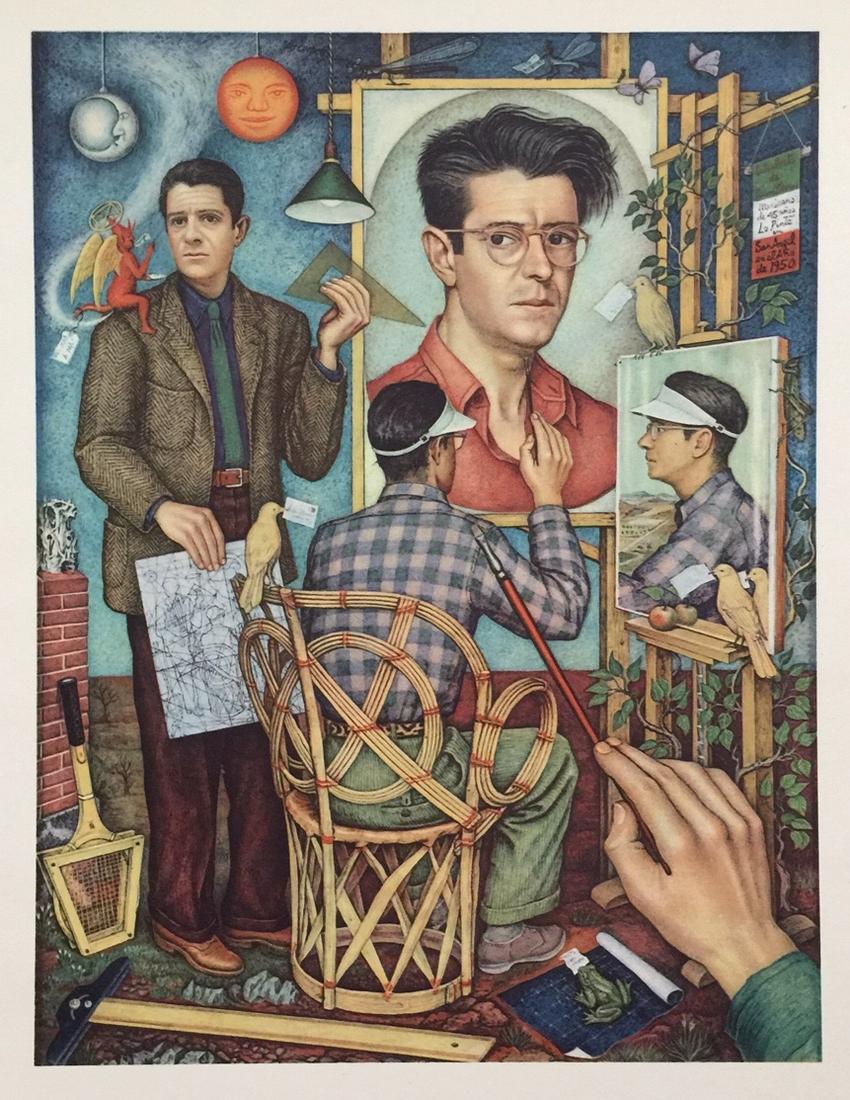 Juan O'Gorman offset print lithograph Mexican: Offset print lithograph on the thin paper. Juan O'Gorman (1905-1982, Mexican). From a private collection. 9,5 x 12,4 in. (24 x 31,5 cm).