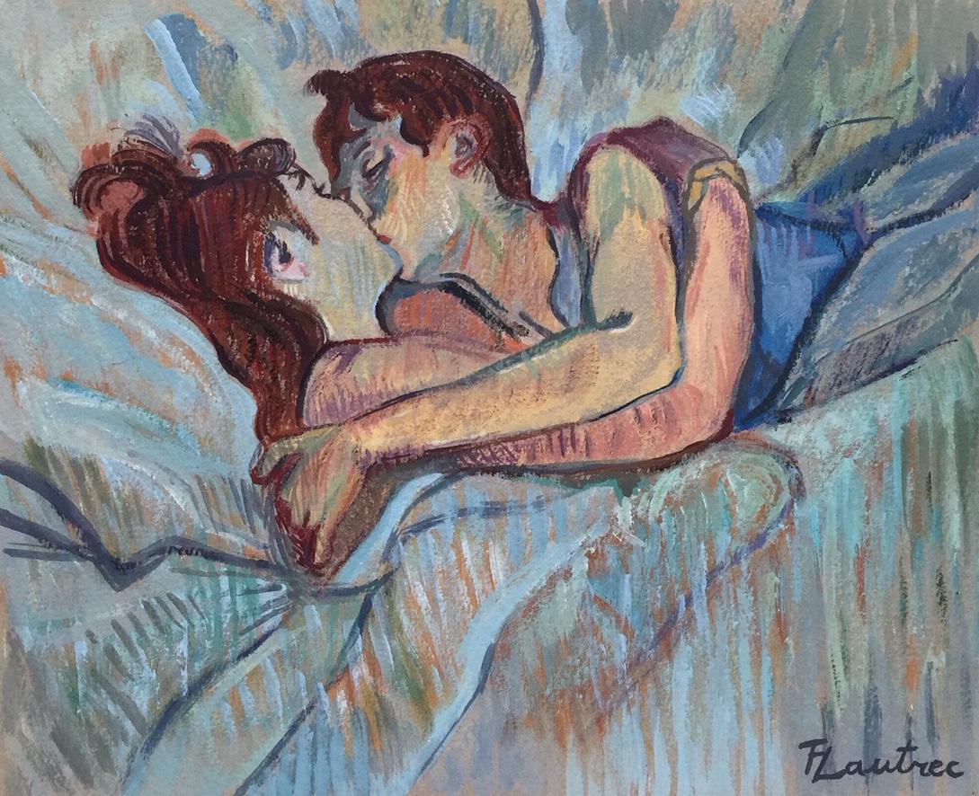 Henri de Toulouse Lautrec tempera on paper French: Tempera on paper, painting. Signed lower right. From a private collection. 9 x 10,4 in. (23 x 26,5 cm). Henri de Toulouse Lautrec (1864-1901, French). It is being sold in the manner or style of the ar