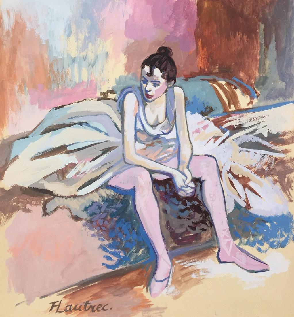 Henri de Toulouse-Lautrec tempera on paper French: Tempera on paper, painting. Signed lower left. From a private collection. 9,3 x 10 in. (23,5 x 25,5 cm). Henri de Toulouse-Lautrec (1864-1901, French). It is being sold in the manner or style of the a