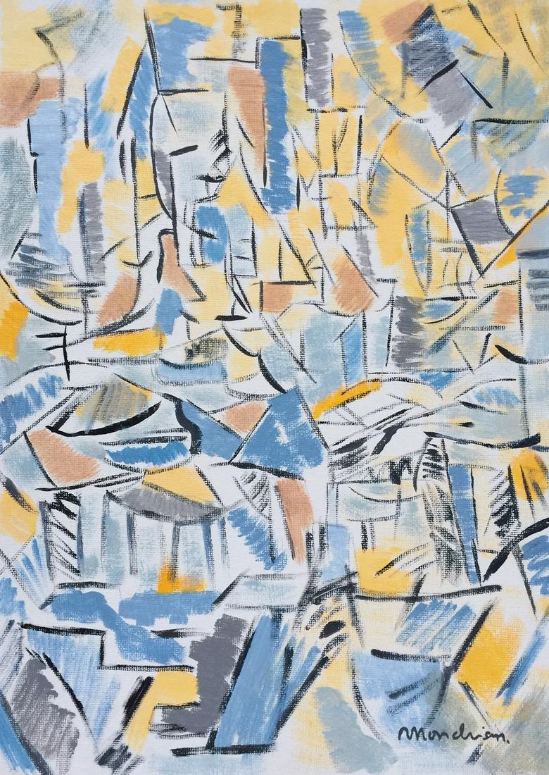 Piet Mondrian oil on canvas on cardboard Abstract Dutch (1 of 4)