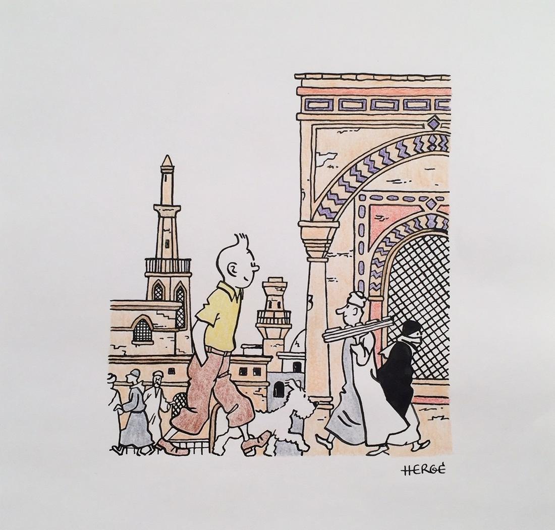 Herge ink and crayon on paper comics (1 of 2)