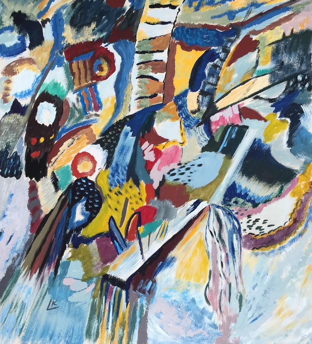 Wassily Kandinsky tempera on paper Russian abstract (1 of 3)