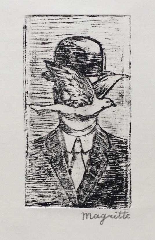 Rene Magritte Surrealism linocut etching Belgian (1 of 4)