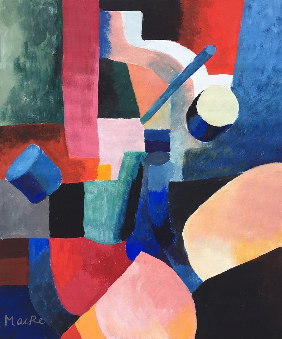 August Macke tempera on canvas on c/b Expressionism (1 of 3)