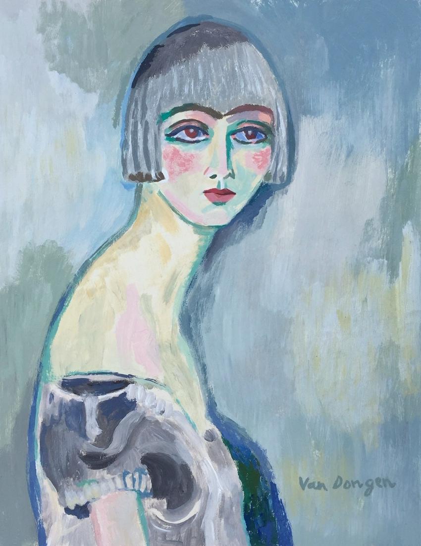 Kees Van Dongen tempera on paper Fauvism Dutch (1 of 3)