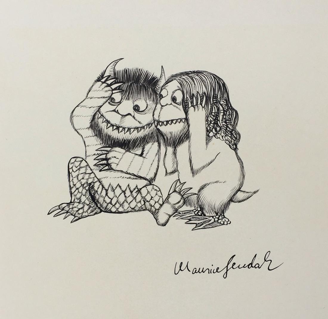 Ink drawing attr. Maurice Sendak US (1 of 2)