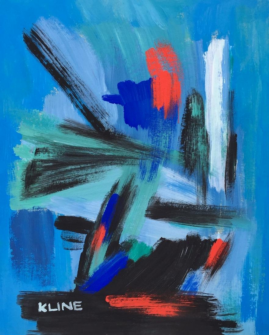 Franz Kline tempera on cardboard Expressionism American (1 of 3)