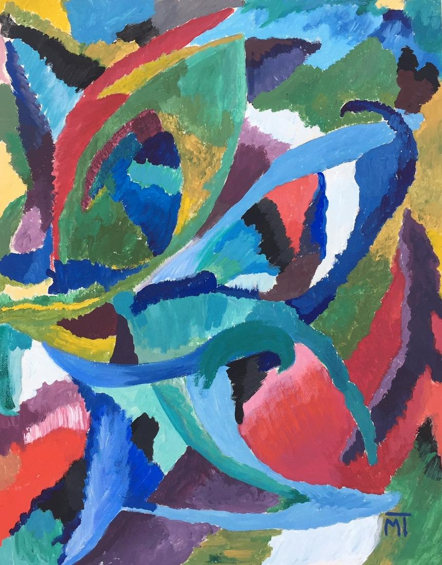 Janos Mattis-Teutsch painting on paper abstract art (1 of 2)