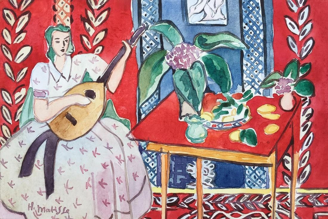 Henri Matisse watercolor on canvas on c/b Expressionism (1 of 3)