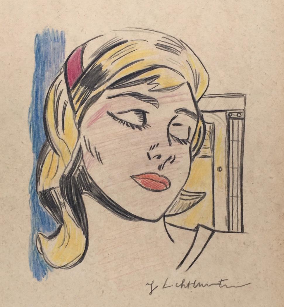 Roy Lichtenstein mixed media on paper American pop art (1 of 3)