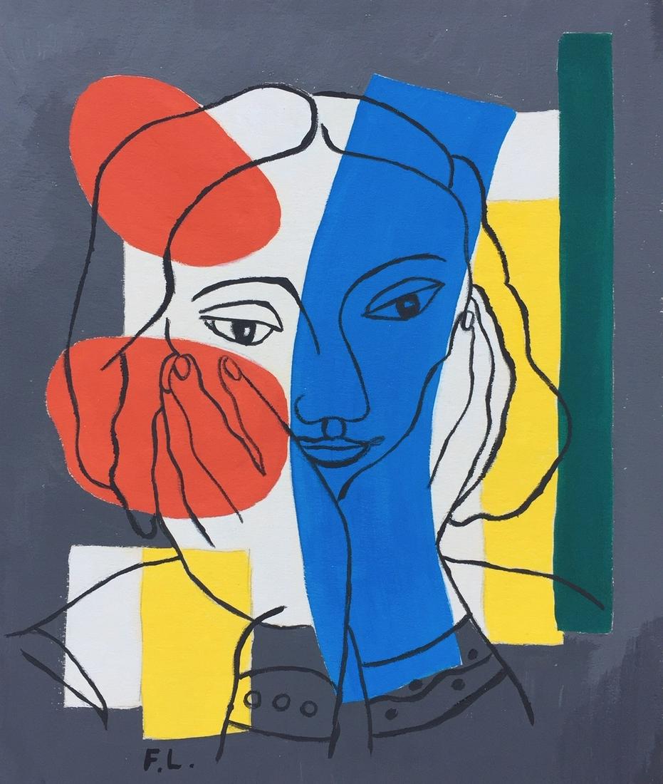 Fernand Leger gouache on paper French Abstract art (1 of 2)