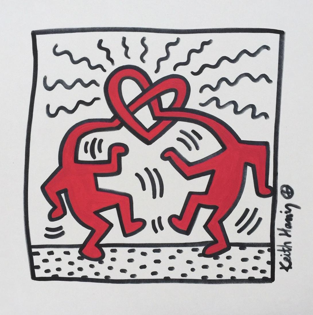 Keith Haring mixed media on paper American Pop Art (1 of 2)