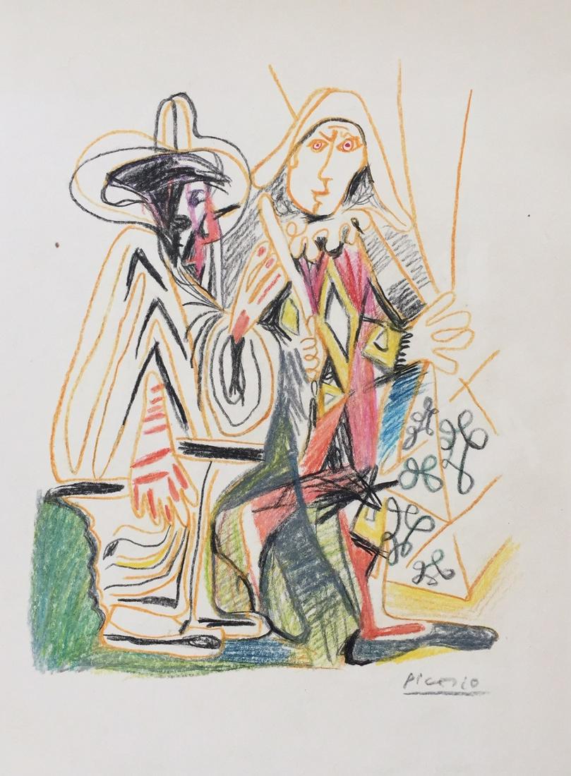 Pablo Picasso crayon on paper (1 of 3)