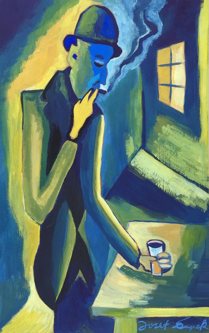 Joseph Chapek tempera on cardboard Expressionism (1 of 2)