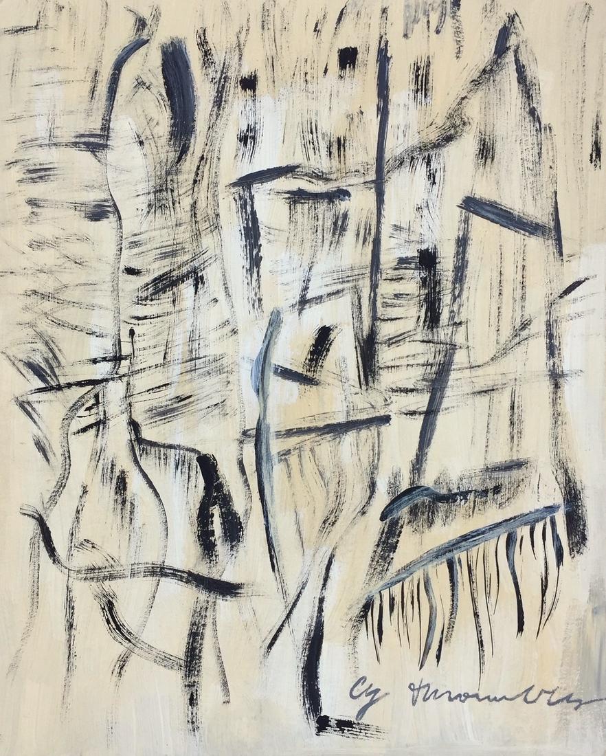 Cy Twombly mixed media on cardboard Abstract American (1 of 2)