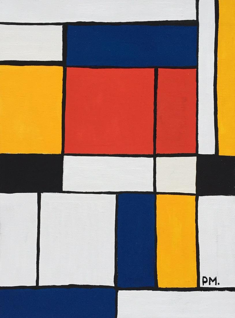 Piet Mondrian acrylic on canvas on c/b Abstract Dutch (1 of 3)
