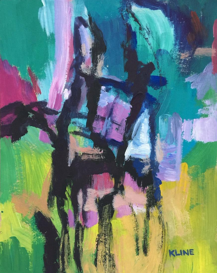 Franz Kline tempera on cardboard Expressionism American (1 of 2)