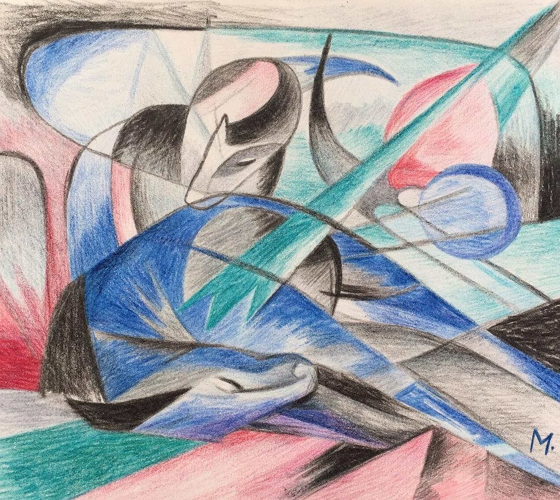 Franz Marc crayon on paper German (1 of 2)
