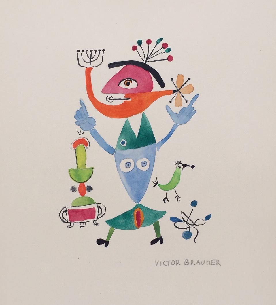 Victor Brauner watercolor Romanian style Surrealism (1 of 2)