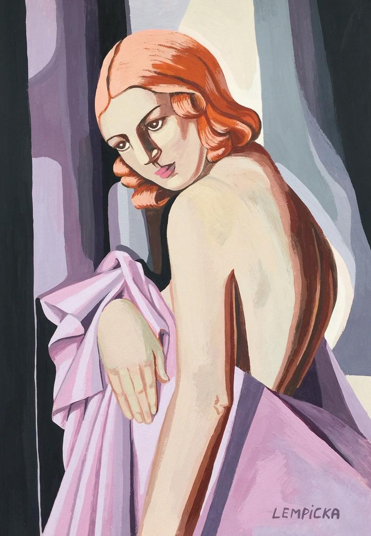 Tamara de Lempicka tempera on paper Polish modern (1 of 2)
