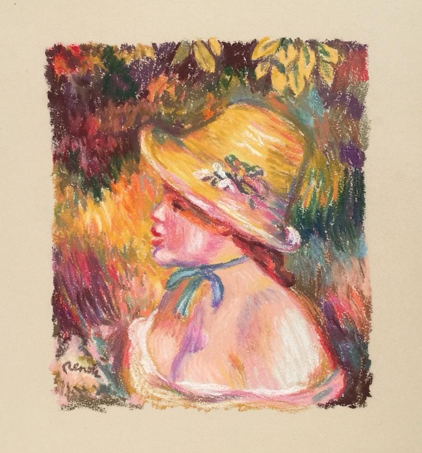 Pierre-Auguste Renoir pastel on paper French portrait (1 of 2)