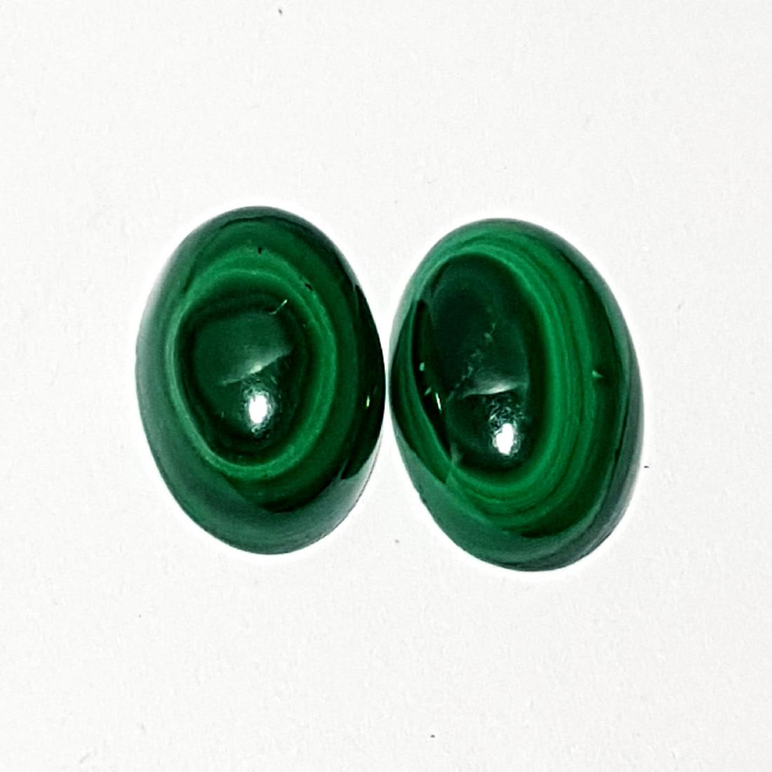 15.55 ct 2 Pcs Natural Malachite: Oval - Africa
