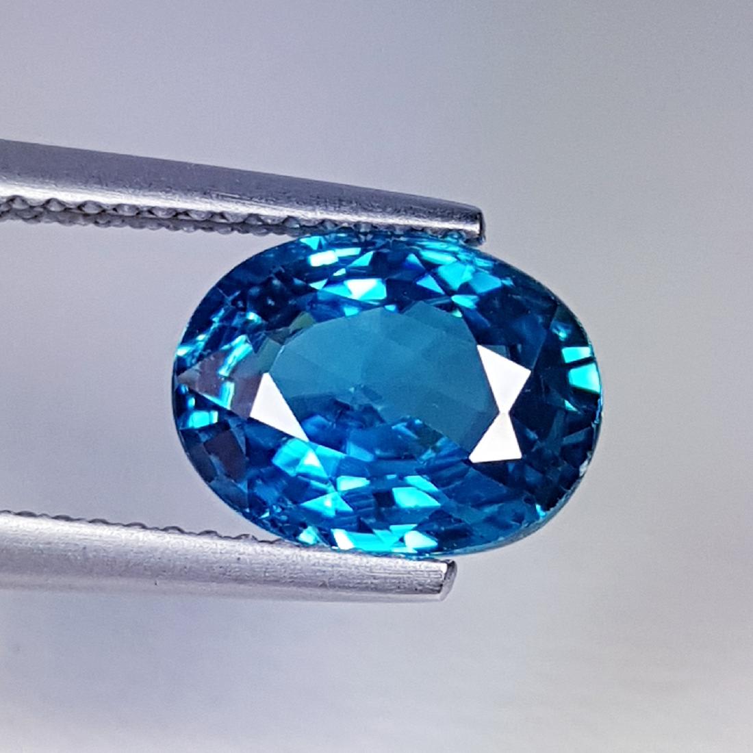 3.60 ct Natural Blue Zircon: Oval - Cambodia
