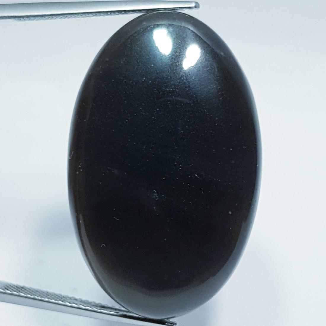 40.10 ct Natural Black Obsidian: Oval-Brazil
