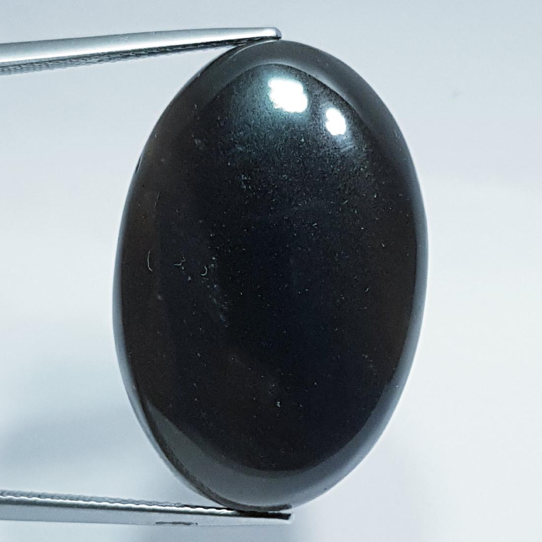 46.85 ct Natural Black Obsidian: Oval-Brazil