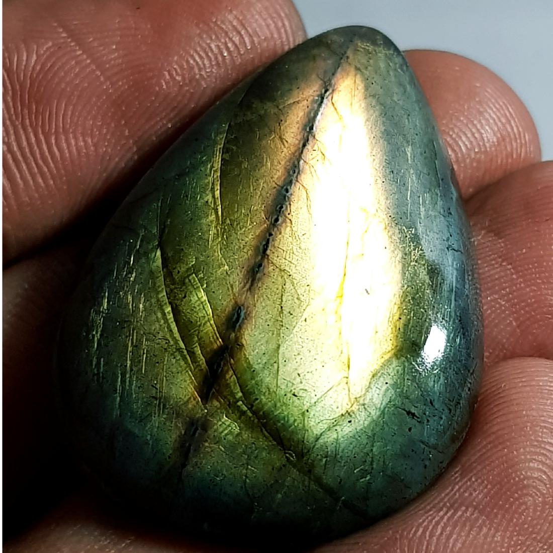 48.55 ct Natural Labradorite: Pear-Usa