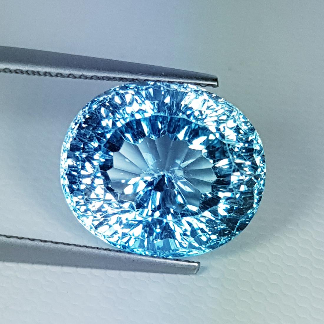 16.16 ct Top Quality Concave Oval Cut Swiss Blue Topaz (1 of 7)