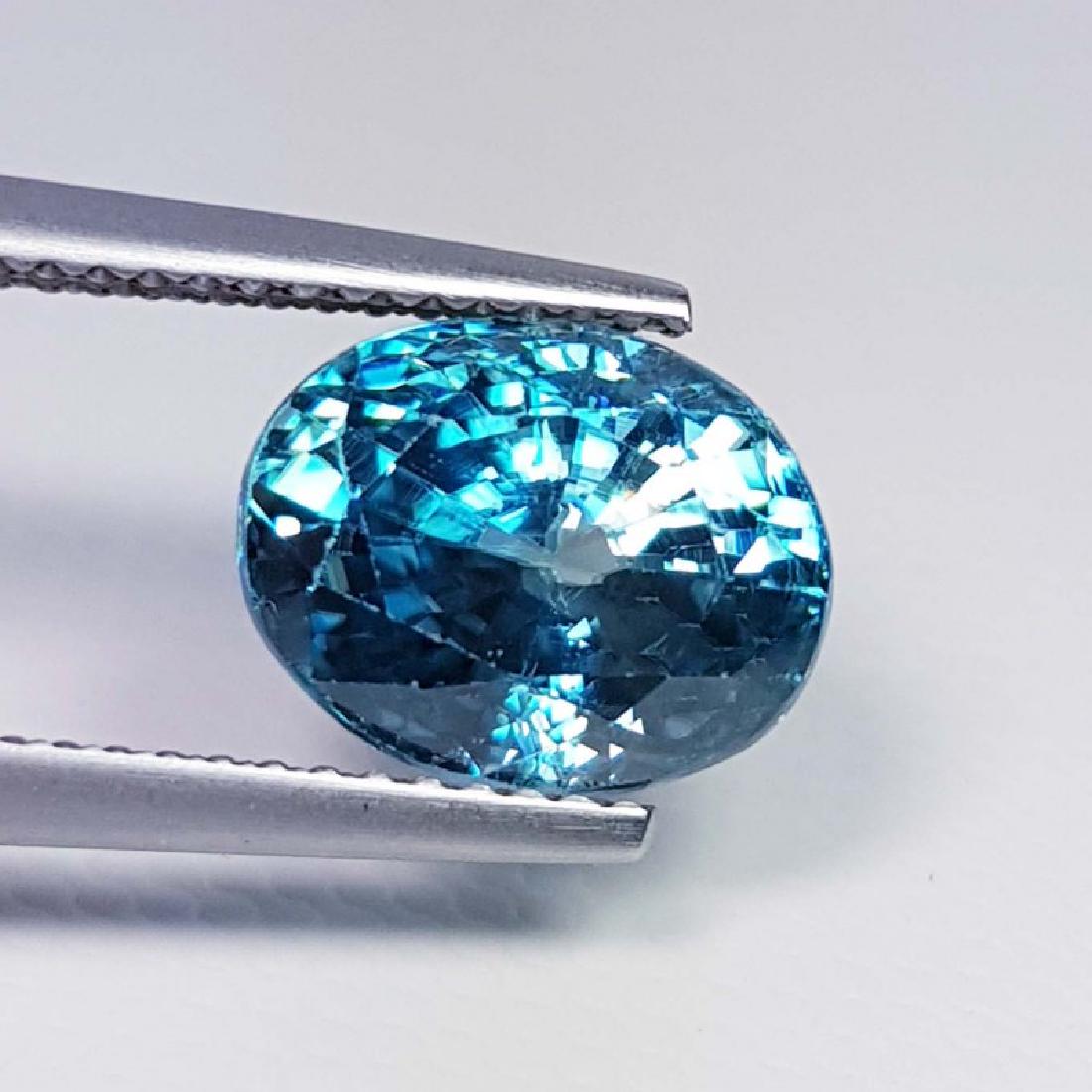 6.30 ct Natural Blue Zircon: Oval - Cambodia