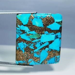 26.54 ct Natural Copper Turquoise: Rectangular - Usa/Egypt