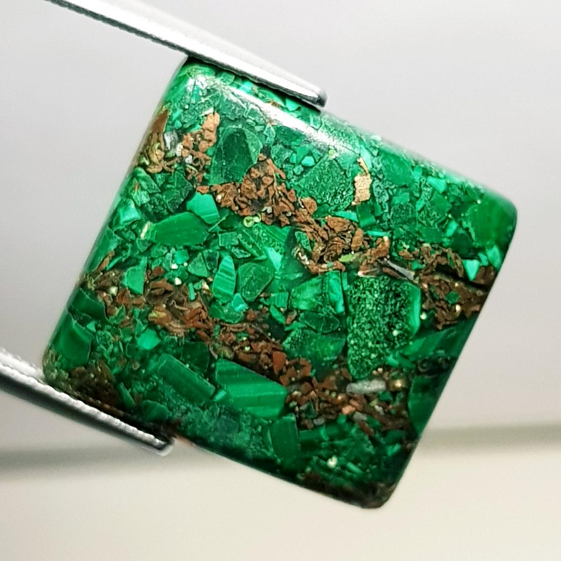 21.02 ct Natural Copper Malachite: Square-Africa