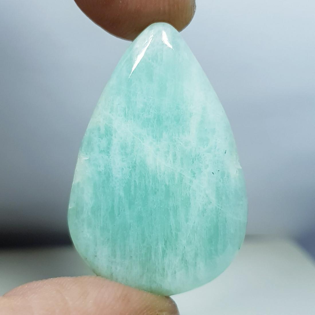 31.30 ct Natural Amazonite: Pear-Brazil