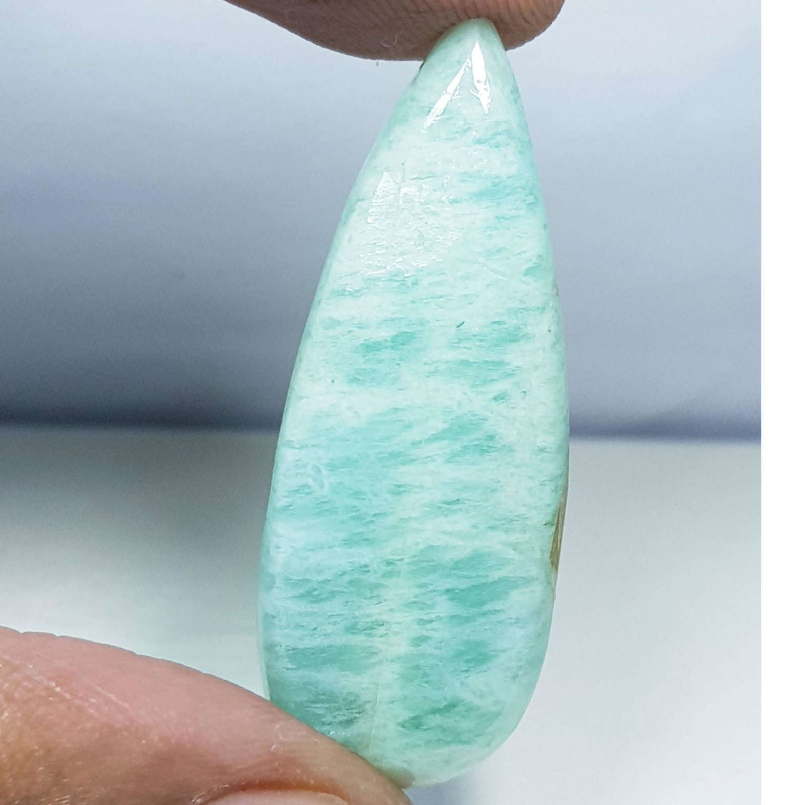33.55 ct Natural Amazonite: Pear-Brazil