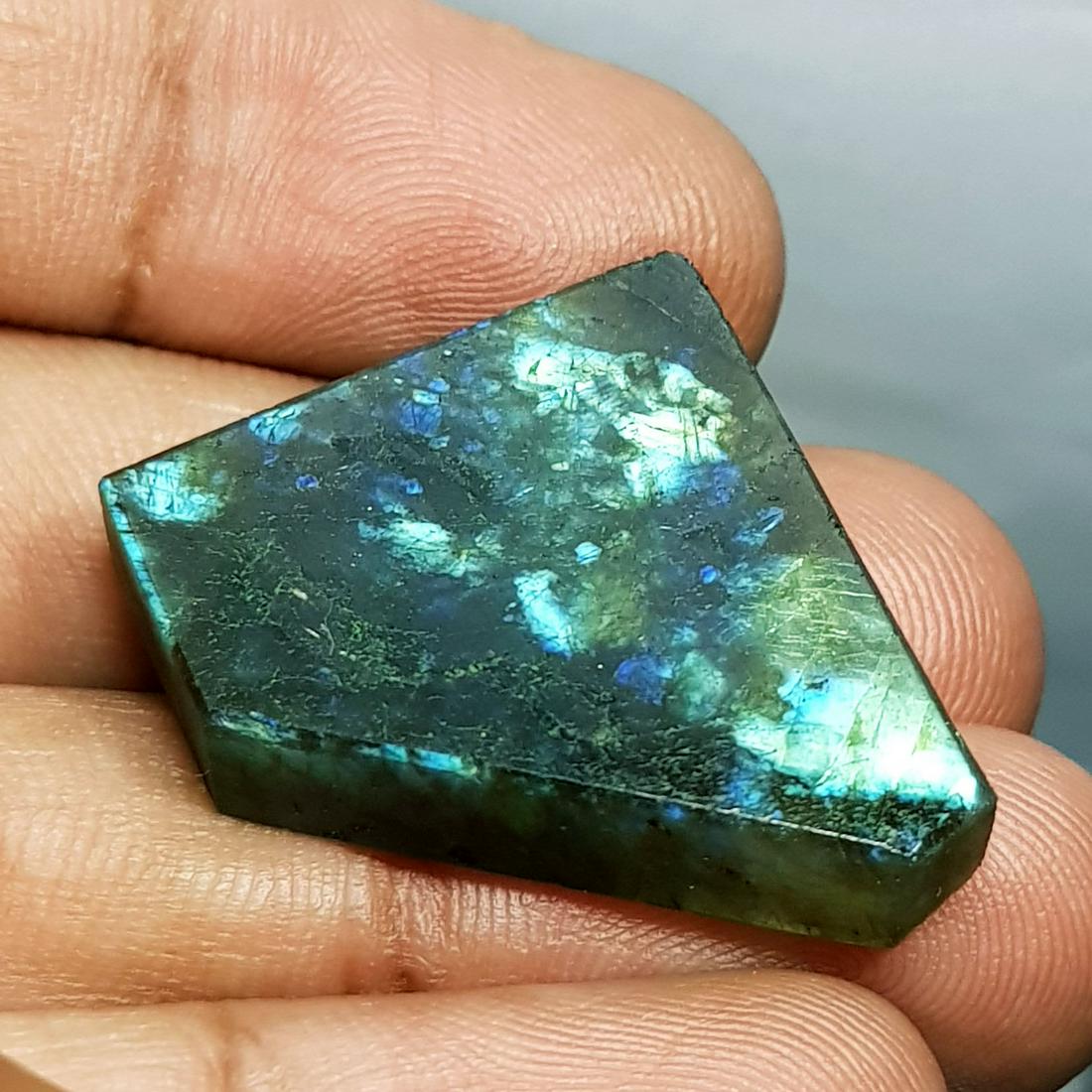 35.70 ct Natural Labradorite Slice: Fancy-Usa