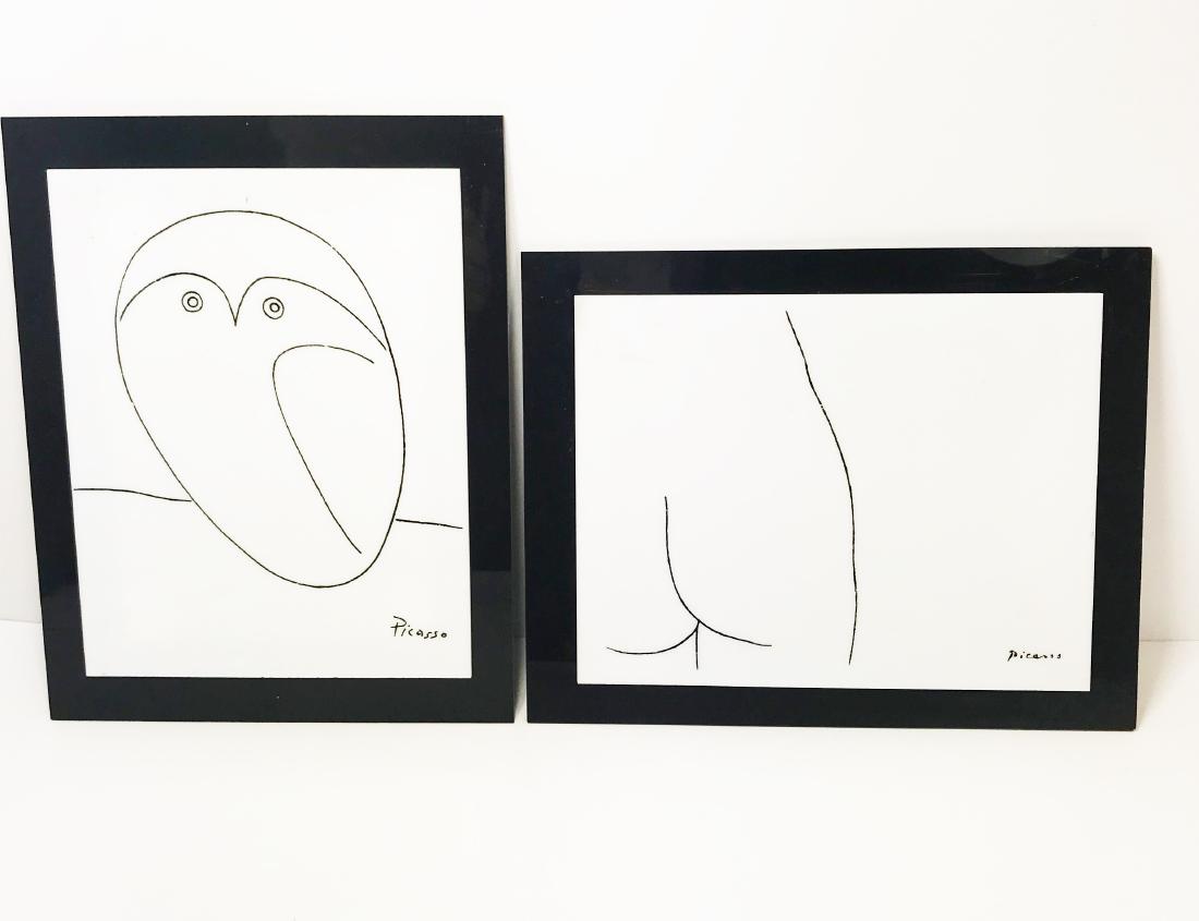 Pablo Picasso Owl and Femme line drawing Framed (1 of 3)
