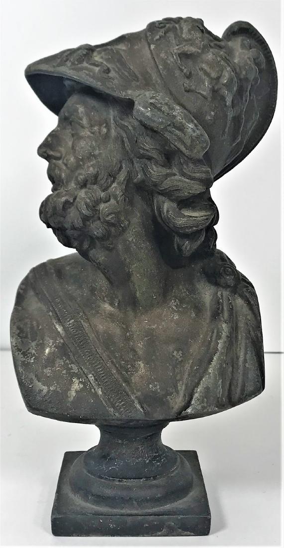 Antique Art Deco Roman Soldier Cast Metal Spelter bust: Antique Art Deco Roman Soldier Cast Metal Spelter bust , measure: 8"