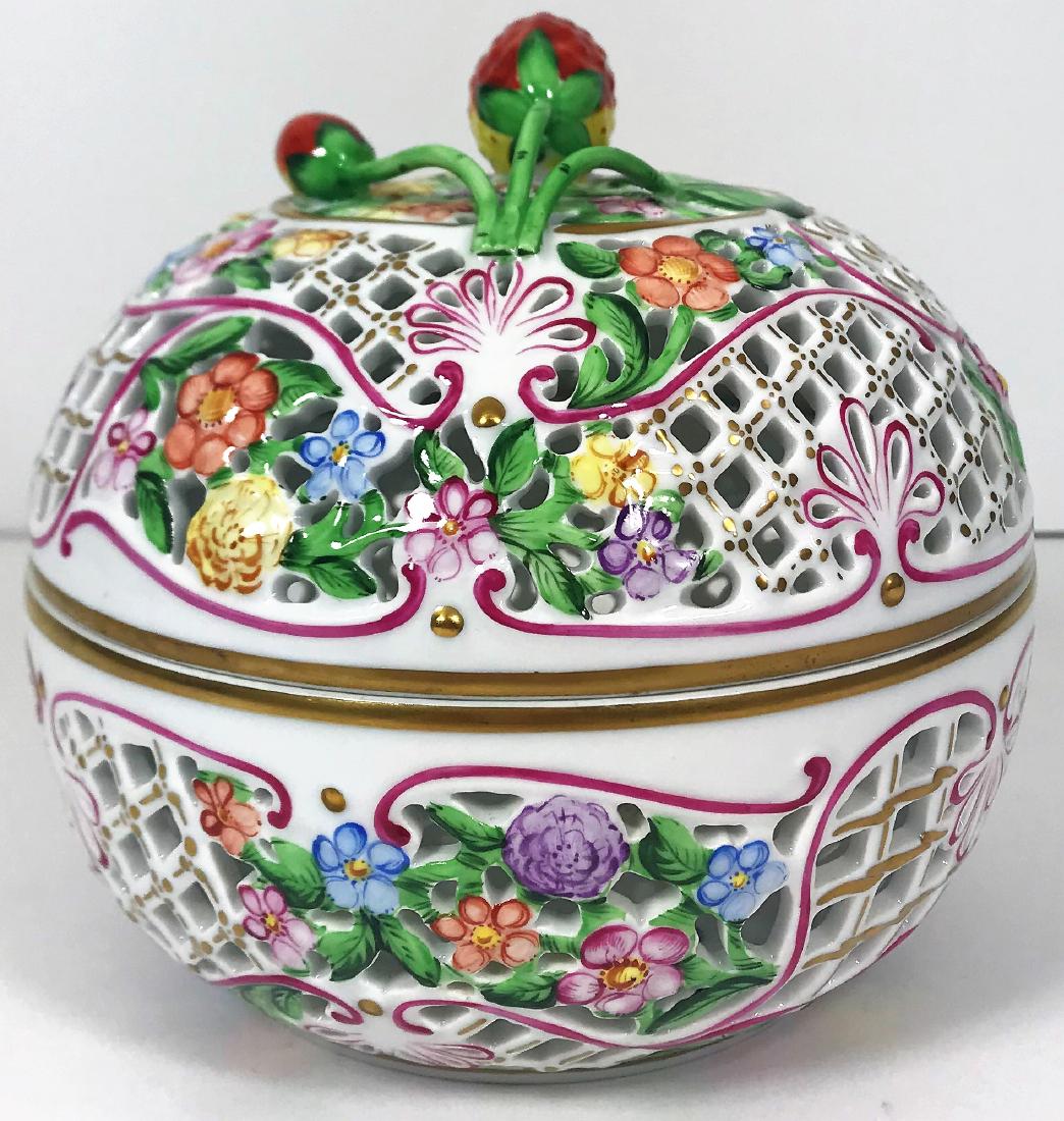 Vintage Herend Porcelain Reticulated (Openwork) Ball (1 of 5)