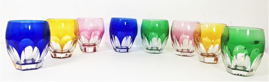 Czech Rudolf Eschler Moser Set of 6 Crystal Glasses: Czech Rudolf Eschler Moser Set of 6 Crystal Glasses Multicolored ,measures ,4" h x 3.25"w.