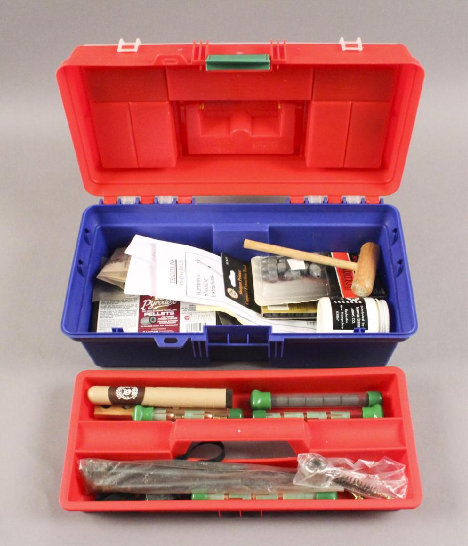 Assorted Ammo & Misc Lot - Photos Tell the Story: Maxi lube, Pyrodex muzzle loader propelling pellets, .50 cal conical bullets, Thompson Center Arms cast bullets. [ALN 756]