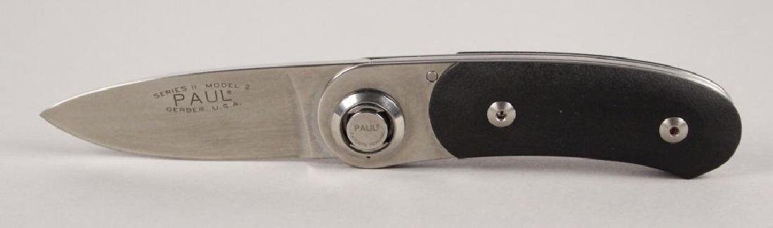Gerber "Paul" Pocket Knife: First Run 1996, Lockback, Black Micarta Knife. [JHI 363]